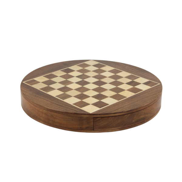 Solid Wood Sheesham Round Chess Set 14 Inch - Image 2