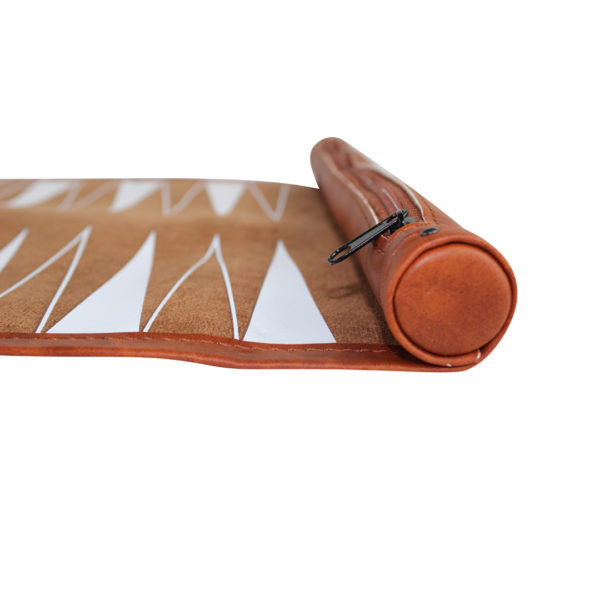 Brown Travel Roll Up Backgammon Set 13 Inch - Image 3