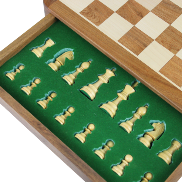 Solid Wood Sheesham Square Chess Set 12 Inch - Image 3