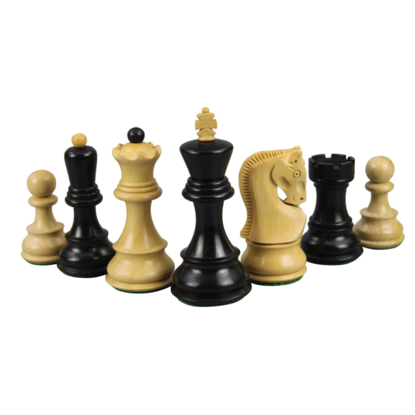Ebony Chess Set 20 Inch With Helena Flat Chess Board and Weighted Ebonised Zagreb Staunton Chess Pieces 3.75 Inch - Image 6