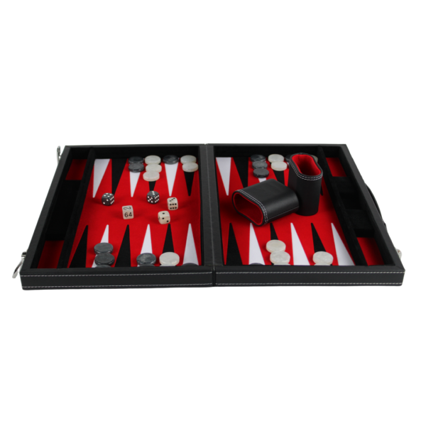 Royal Red Leather Backgammon Set 18 Inch - Image 2