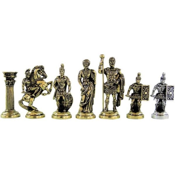 Metal Range Chess Set Palisander & Maple Board 20'' With Roman Metal Chess 3.8'' - Image 8