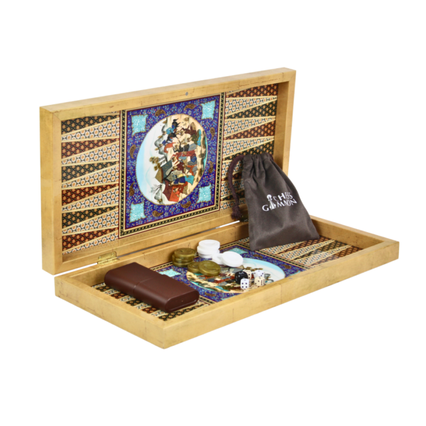 Wooden Khatam Design Backgammon Set 20 Inch - Image 2