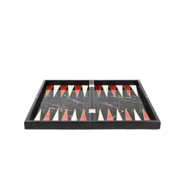 Wooden Black Marble Design Backgammon Set 19 Inch - Image 4