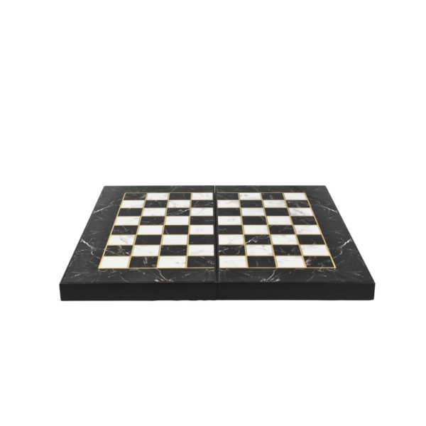 Wooden Black Marble Design Backgammon Set 19 Inch - Image 3