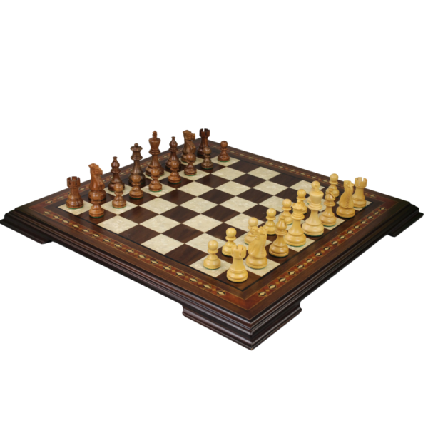 Walnut Chess Set Walnut 20 Inch with Helena Chess Board and Weighted Sheesham Atlantic Classic Staunton Chess Pieces 3.75 Inch - Image 2