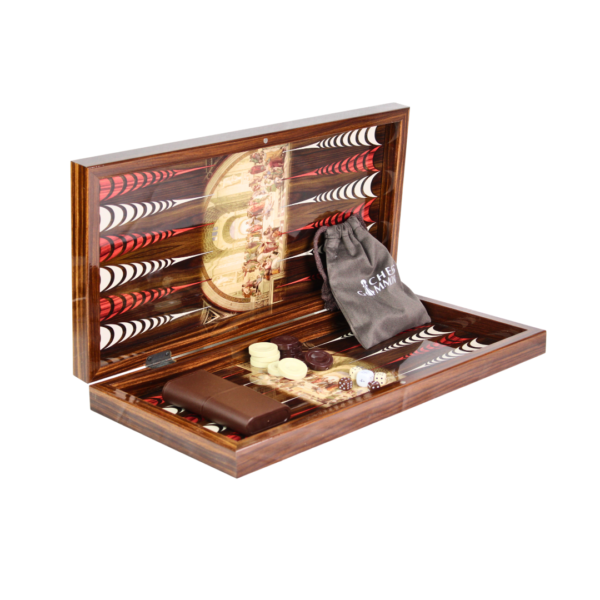 Wooden Athens Design Backgammon Set 19 Inch - Image 2