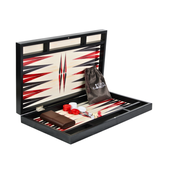 Wooden Trendy White Design Backgammon Set 23 Inch - Image 2