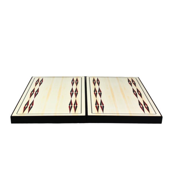 Wooden Trendy White Design Backgammon Set 23 Inch - Image 3