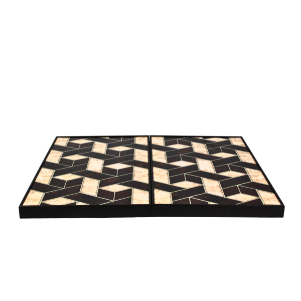 Wooden Trendy Alpha Design Backgammon Set 23 Inch - Image 2