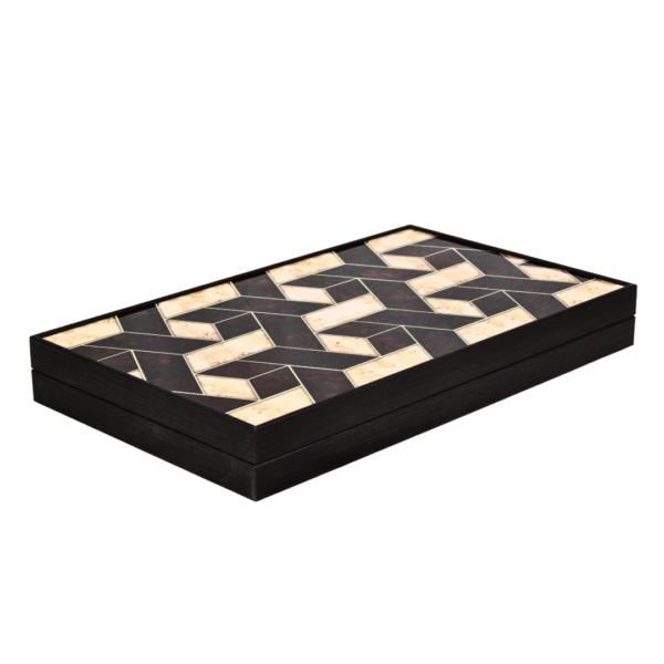 Wooden Trendy Alpha Design Backgammon Set 23 Inch