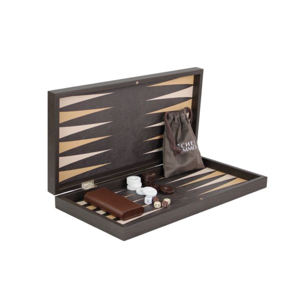 Leatherette Rustic Brown Design Backgammon Set 19 Inch