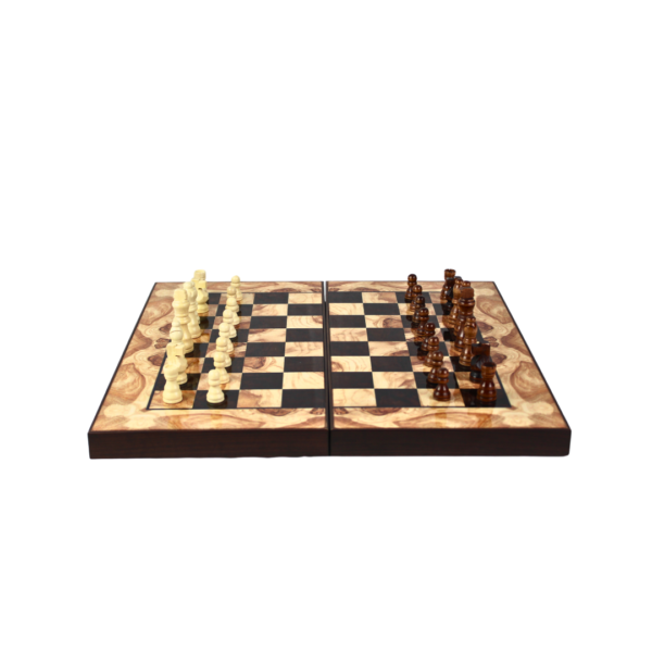 Wooden Ashwood Design Chess & Backgammon Set 19 Inch