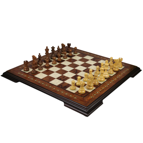 Rosewood Chess Set 17 Inch with Helena Chess Board and Weighted Sheesham Atlantic Classic Staunton Chess Pieces 3 Inch - Image 2
