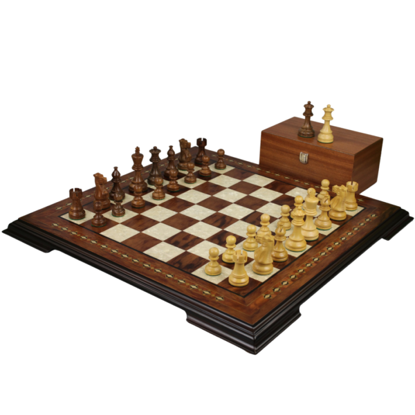 Rosewood Chess Set 17 Inch with Helena Chess Board and Weighted Sheesham Atlantic Classic Staunton Chess Pieces 3 Inch