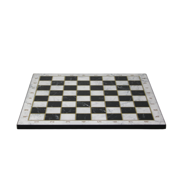 White Marble Design Chess Set 14 Inch With Storage Box - Image 3