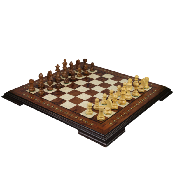 Rosewood Chess Set 17 Inch with Helena Chess Board and Weighted Sheesham German Staunton Chess Pieces 3 Inch - Image 2