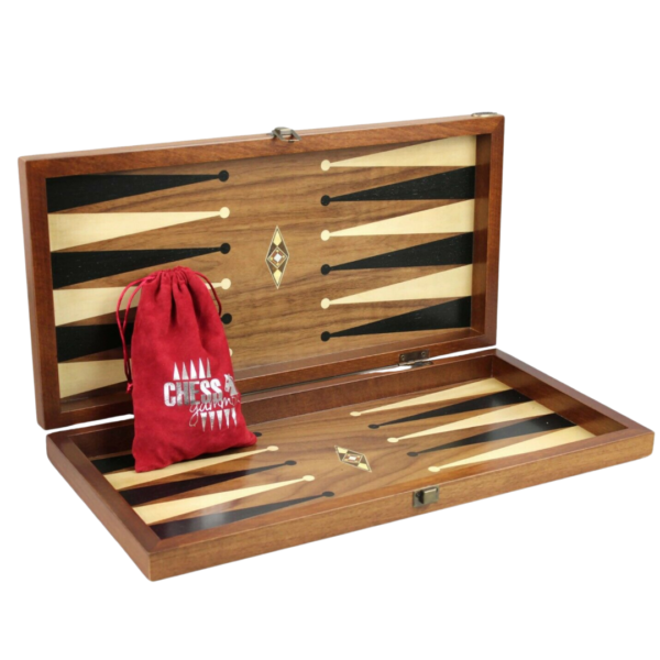 Helena Woodland Walnut Backgammon Set 20 Inch - Image 2