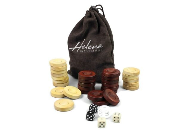 Helena Backgammon Pieces ''Wooden'' - 35 mm