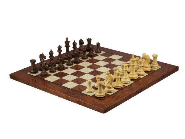 Rosewood Chess Set 20 Inch With Helena Mother of Pearl Flat Chess Board and Weighted Sheesham Fierce Knight Staunton Chess Pieces 3.75 Inch - Image 2