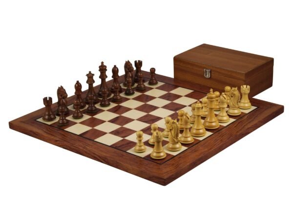 Rosewood Chess Set 20 Inch With Helena Flat Chess Board and Weighted Sheesham King Bridal Staunton Chess Pieces 3.75 Inch