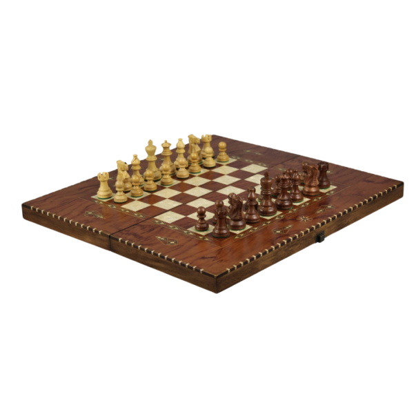 Helena Rural Rosewood Chess & Backgammon Set With Sheesham Classic Staunton Chess Pieces 20 Inch