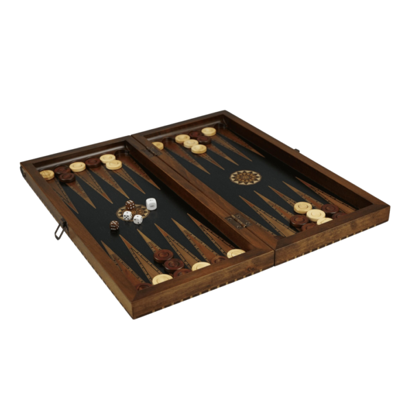 Helena Rural Ebony Chess & Backgammon Set With Ebonised French Staunton Chess Pieces 20 Inch - Image 5
