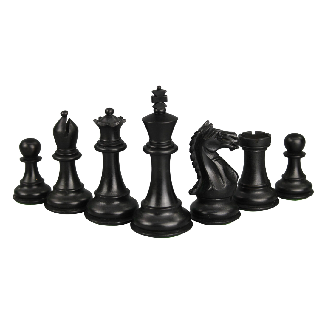 Sheesham Chess Set With Sheesham Flat Chess Board 20 Inch With Ebonised Fierce Knight Chess Pieces 3.75 Inch - Image 9
