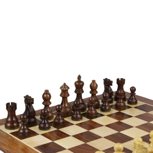 Sheesham Chess Set With Sheesham Flat Chess Board 20 Inch and Sheesham Executive Staunton Chess Pieces 3.75 Inch - Image 4