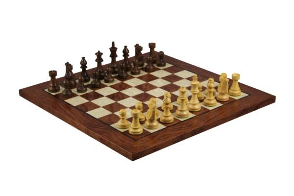 Rosewood Chess Set 20 Inch With Helena Mother of Pearl Flat Chess Board and Weighted Sheesham French Knight Staunton Chess Pieces 3.75 Inch - Image 2