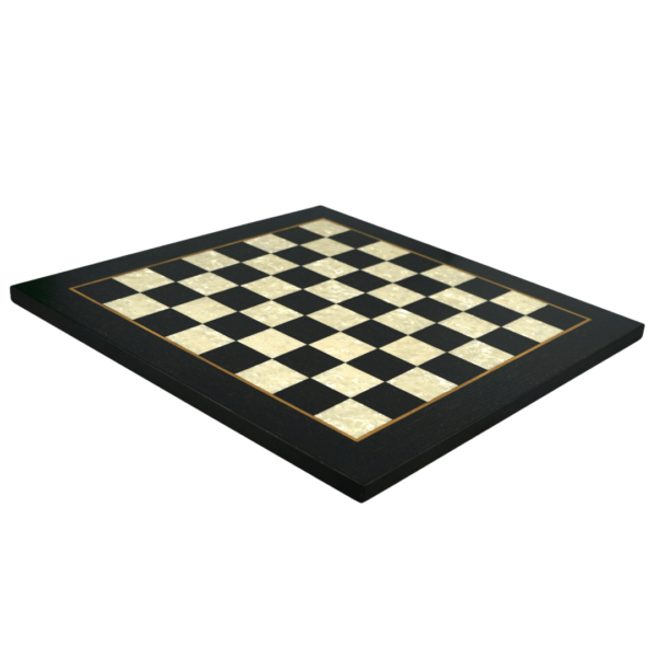 Ebony Chess Set 20 Inch With Helena Mother of Pearl Flat Chess Board and Weighted Ebonised Atlantic Classic Staunton Chess Pieces 3.75 Inch - Image 3