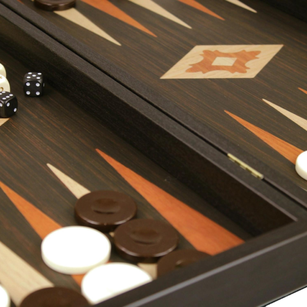 Manopoulos Wenge & Oak Backgammon Set 20 Inch - Image 4