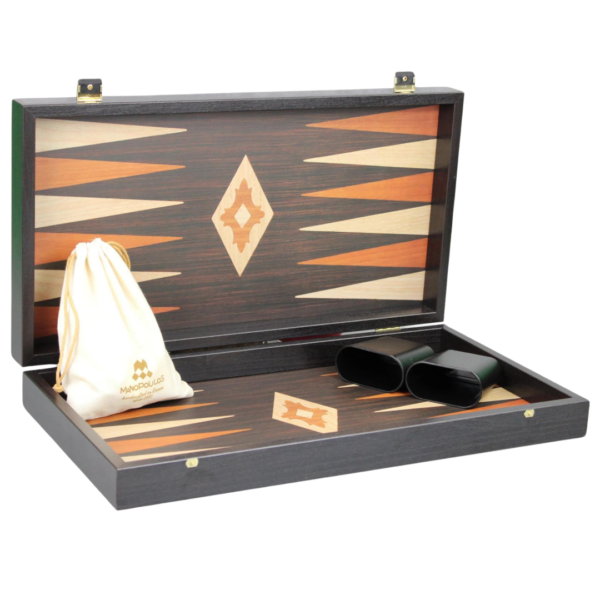 Manopoulos Wenge & Oak Backgammon Set 20 Inch