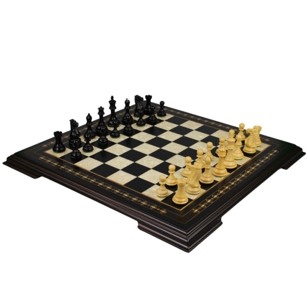 Ebony Chess Set 20 Inch with Helena Chess Board and Weighted Ebonised Morphy Professional Staunton Chess Pieces 3.75 Inch - Image 2