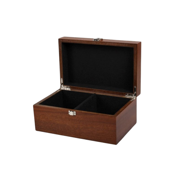 Large Mahogany Chess Box With Metal Clasp 4.25 Inch - Image 2