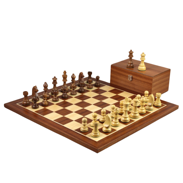 Mahogany Chess Set 21 Inch with Weighted Sheesham German Staunton Chess Pieces 3.75 Inch