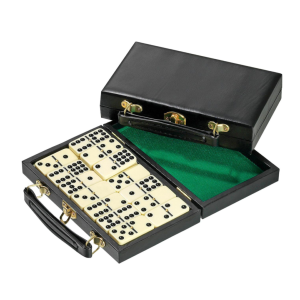 Double 9 Dominoes in Leatherette Case