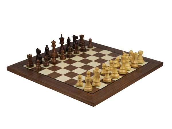 Walnut Chess Set 20 Inch With Helena Flat Chess Board and Weighted Sheesham Atlantic Classic Staunton Chess Pieces 3.75 Inch - Image 2