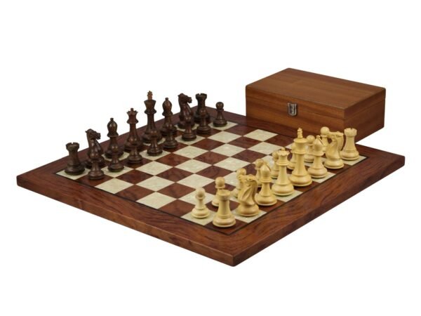 Rosewood Chess Set 20 Inch With Helena Mother of Pearl Flat Chess Board and Weighted Sheesham Professional Morphy Staunton Chess Pieces 3.75 Inch
