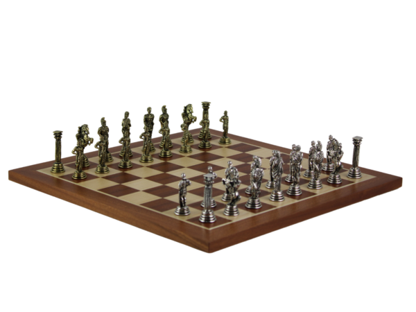 Mahogany Personalised Metal Chess Set with Drawstring Bag 14 Inch - Image 6