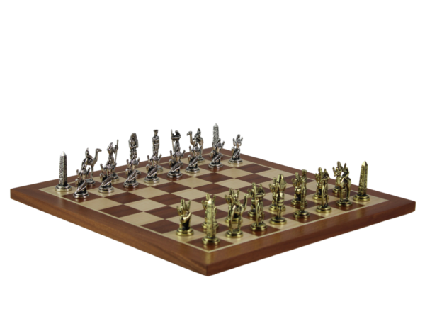 Mahogany Personalised Metal Chess Set with Drawstring Bag 14 Inch - Image 2