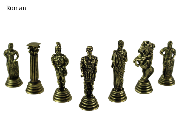 Brown Leatherette Personalised Metal Chess Set with Drawstring Bag 14 Inch - Image 8