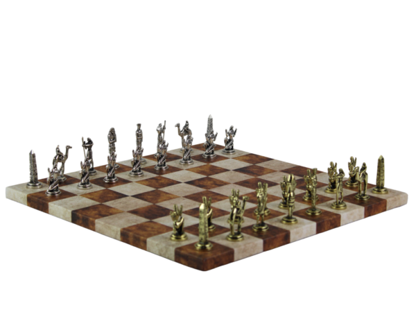 Brown Leatherette Personalised Metal Chess Set with Drawstring Bag 14 Inch - Image 6