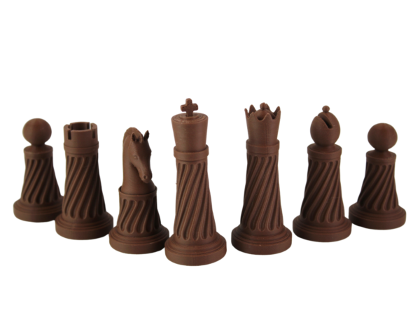 Brown 3D PLA Acrylic Staunton Chess Pieces with Drawstring Bag