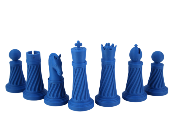 Blue 3D PLA Acrylic Staunton Chess Pieces with Drawstring Bag
