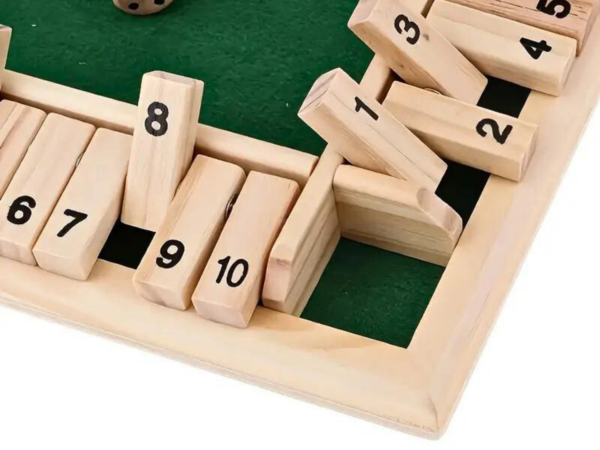4 Player Green Shut the Box Family Game 8.6 Inch - Image 3