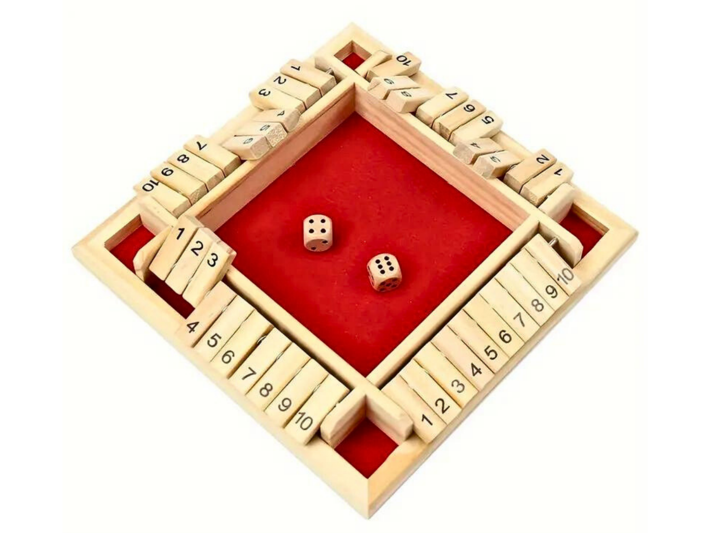 4 Player Red Shut the Box Family Game 8.6 Inch - Image 2