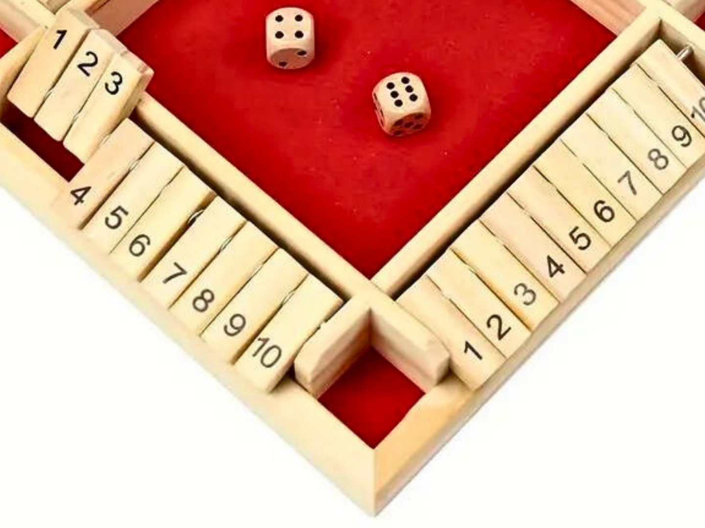 4 Player Red Shut the Box Family Game 8.6 Inch - Image 3