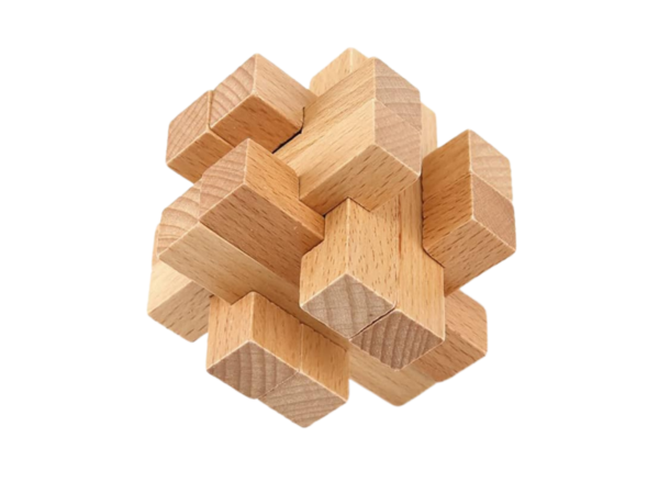 Treasure Cage Kongming Lock Solid Wood Brain Teaser Puzzle