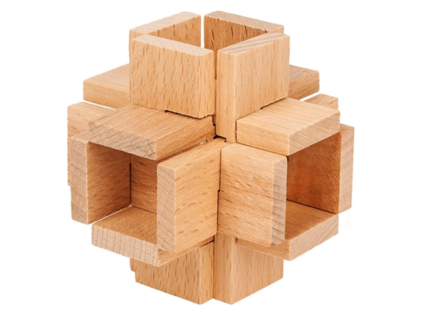 Middle Letter Lock Kongming Lock Solid Wood Brain Teaser Puzzle